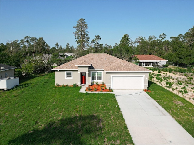 2531 SW 167th Loop, Ocala, FL 34473 - ranch-style house featuring an attached garage, a front lawn, driveway, and stucco siding
