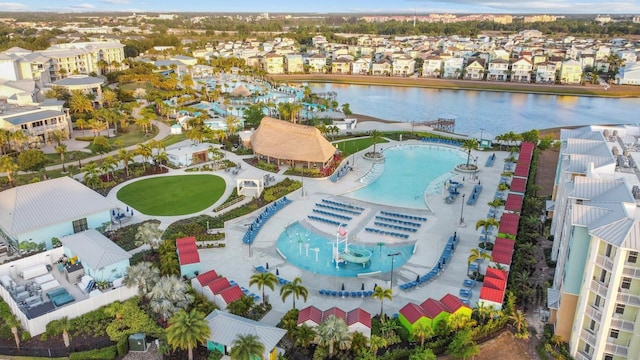 8045 Lost Shaker Ln, Kissimmee, FL 34747 - aerial view of residential area with a nearby body of water