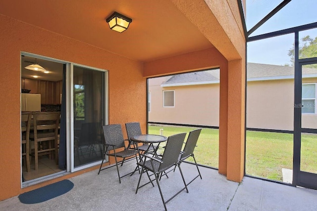 view of sunroom