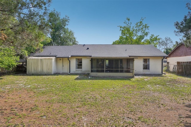 620 Fruitwood Ave, Winter Springs, FL 32708 - rear view of house featuring a sunroom and a shingled roof