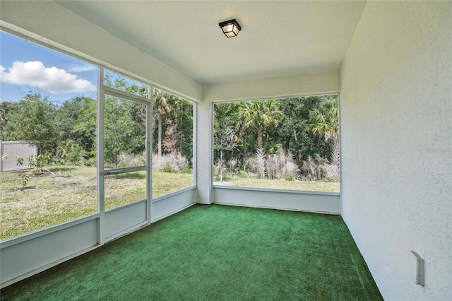 view of unfurnished sunroom