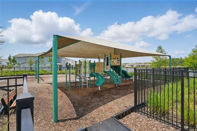 communal playground with fence