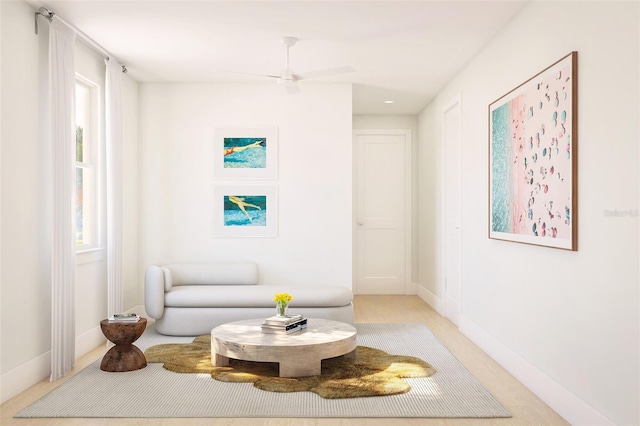 12536 Westhaven Oak Dr Unit 111, Winter Garden, FL 34787 - living area with ceiling fan and baseboards