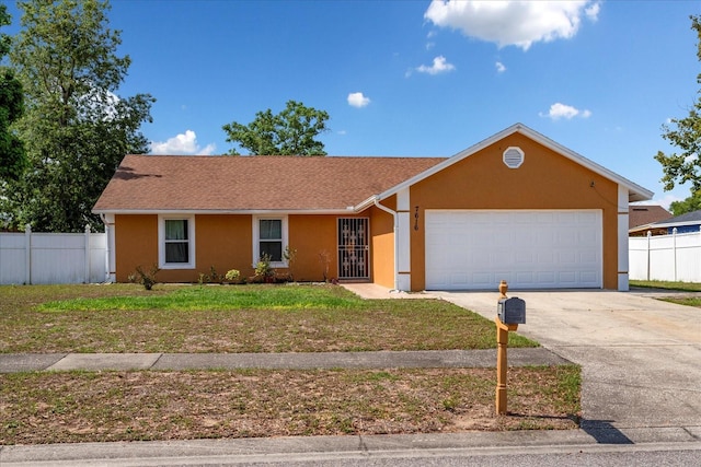 7616 Southwick St, Orlando, FL 32818 - ranch-style home with a garage, stucco siding, and concrete driveway