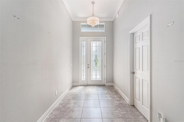 1602 W Caroline Path, Lecanto, FL 34461 - foyer featuring ornamental molding, healthy amount of natural light, baseboards, and light tile patterned floors