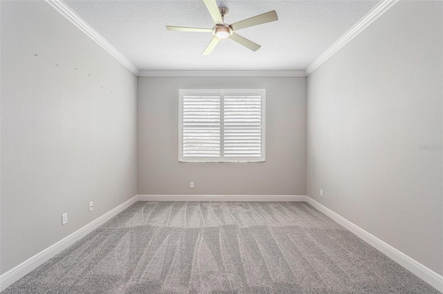 1602 W Caroline Path, Lecanto, FL 34461 - unfurnished room with ceiling fan, light carpet, a textured ceiling, crown molding, and baseboards