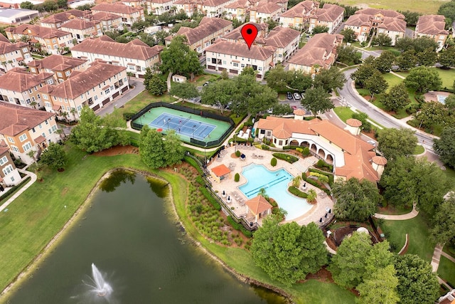 625 Pavia Loop, Lake Mary, FL 32746 - aerial view of property and surrounding area featuring a pool area, a large body of water, and nearby suburban area