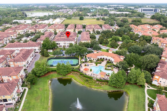 625 Pavia Loop, Lake Mary, FL 32746 - aerial overview of property's location with a nearby body of water, nearby suburban area, and a pool
