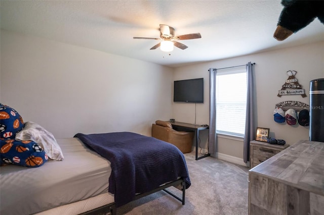 2539 Auburn Ridge Dr, Apopka, FL 32712 - bedroom featuring light colored carpet, a ceiling fan, and baseboards