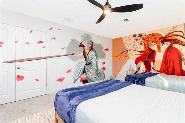 2836 Simile St, Kissimmee, FL 34746 - carpeted bedroom featuring ceiling fan