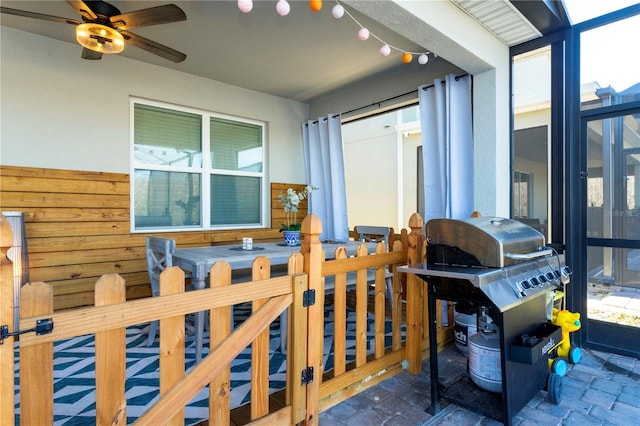 2836 Simile St, Kissimmee, FL 34746 - view of patio / terrace featuring a grill and ceiling fan