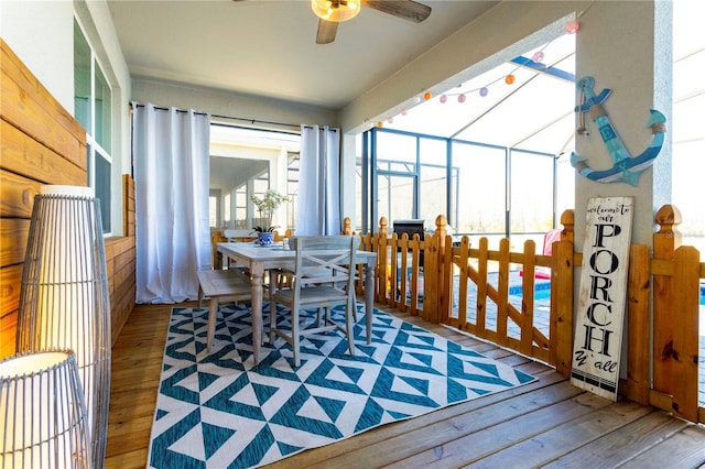 2836 Simile St, Kissimmee, FL 34746 - sunroom / solarium featuring ceiling fan and outdoor dining area