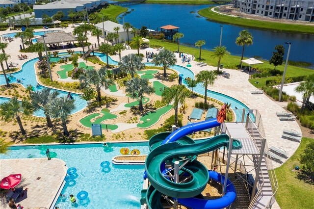 2836 Simile St, Kissimmee, FL 34746 - drone / aerial view of a pool and a large body of water