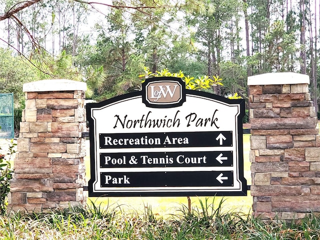 view of community sign