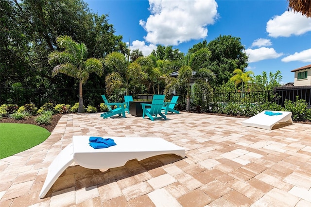 view of patio / terrace with fence