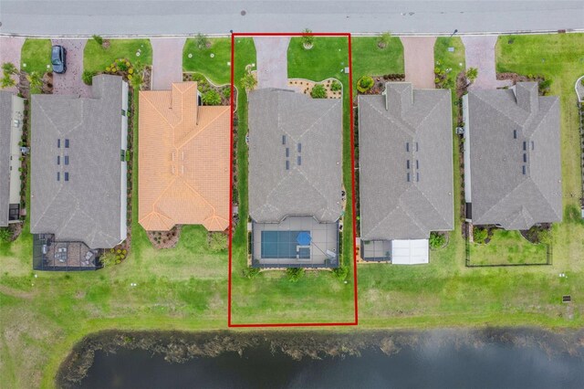 636 San Augusto Dr, Kissimmee, FL 34759 - aerial perspective of suburban area featuring property parcel outlined