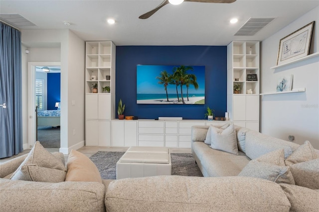 636 San Augusto Dr, Kissimmee, FL 34759 - living room with a ceiling fan, recessed lighting, and baseboards