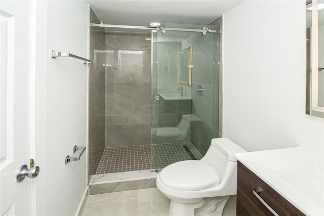 4324 Garden Ave, West Palm Beach, FL 33405 - full bathroom featuring toilet, a stall shower, vanity, and tile patterned flooring