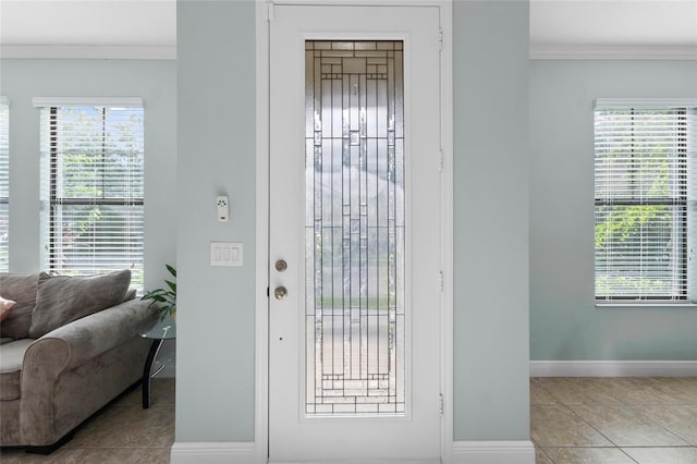 1978 Fishtail Fern Way, Ocoee, FL 34761 - tiled entrance foyer with crown molding, baseboards, and plenty of natural light