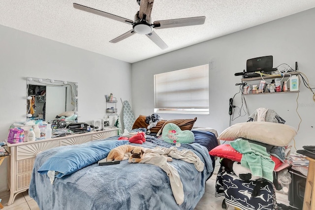 6524/6526 12th St W, Bradenton, FL 34207 - bedroom with a textured ceiling and ceiling fan
