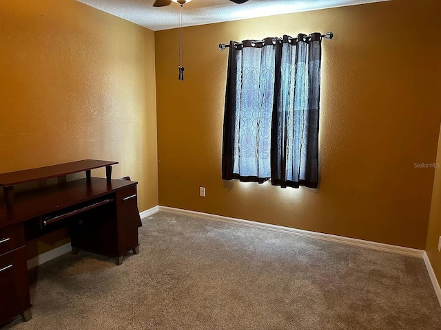 12610 Sawgrass Oak St, Orlando, FL 32824 - carpeted home office featuring ceiling fan and baseboards