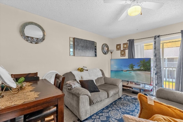 4160 Pershing Pointe Pl Unit 4, Orlando, FL 32822 - living room with a textured ceiling and ceiling fan