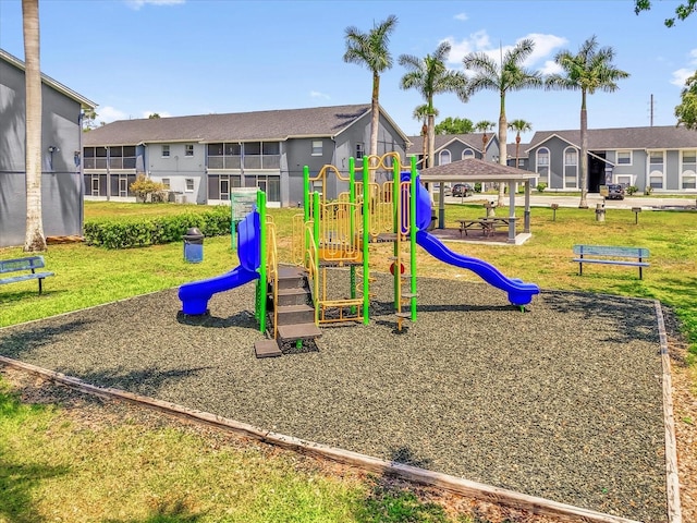 4160 Pershing Pointe Pl Unit 4, Orlando, FL 32822 - community playground with a residential view, a yard, and a gazebo