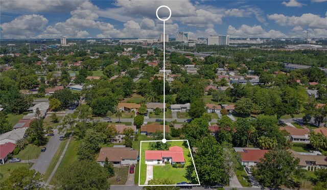 10148 Eventide Ct, Orlando, FL 32821 - aerial view of property's location with property parcel outlined
