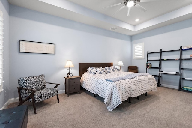 1212 Civitas Way, Winter Garden, FL 34787 - carpeted bedroom featuring baseboards, a raised ceiling, recessed lighting, and ceiling fan