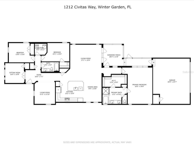 1212 Civitas Way, Winter Garden, FL 34787 - floor plan / room layout