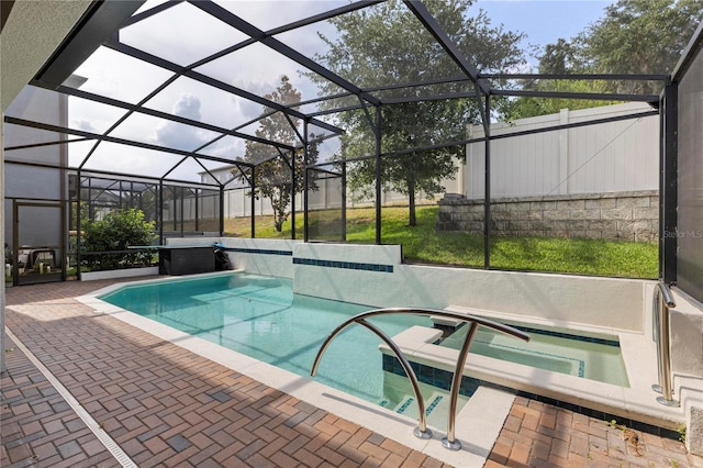 1272 Patterson Ter, Lake Mary, FL 32746 - outdoor pool with an in-ground hot tub, a patio, and a lanai