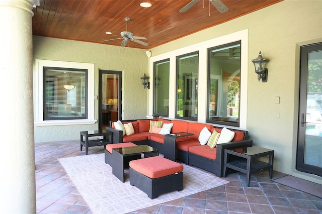 11013 Ullswater Ln, Windermere, FL 34786 - view of patio featuring a ceiling fan and an outdoor hangout area