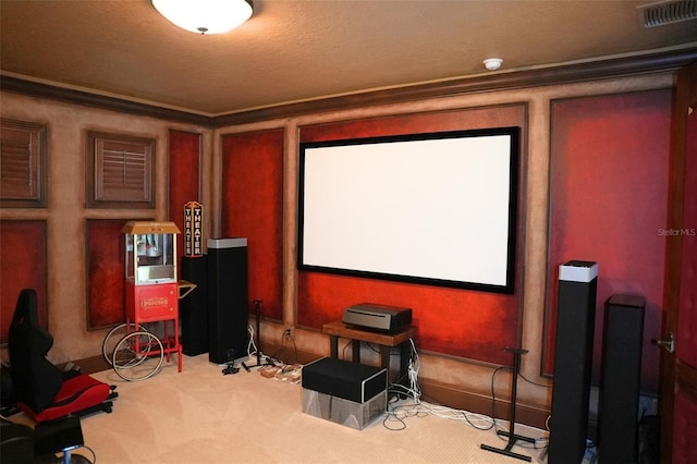 11013 Ullswater Ln, Windermere, FL 34786 - carpeted home theater with ornamental molding