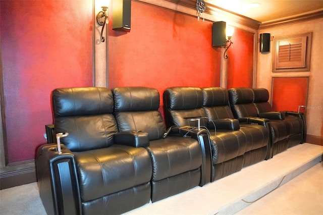 11013 Ullswater Ln, Windermere, FL 34786 - carpeted home theater room with crown molding and baseboards