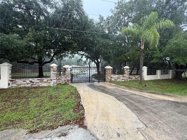 gate with a fenced front yard