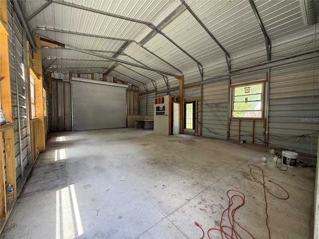 garage featuring metal wall