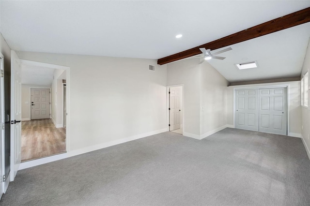 1957 Deloy Dr, Daytona Beach, FL 32119 - unfurnished bedroom featuring carpet floors, baseboards, a closet, a ceiling fan, and recessed lighting