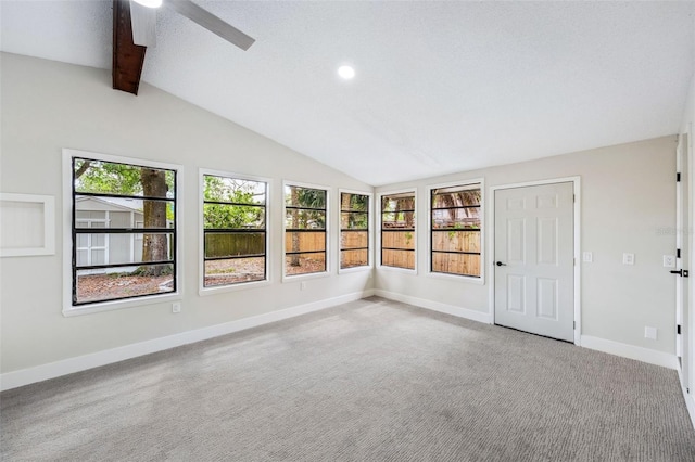 1957 Deloy Dr, Daytona Beach, FL 32119 - empty room featuring healthy amount of natural light, carpet flooring, baseboards, ceiling fan, and recessed lighting