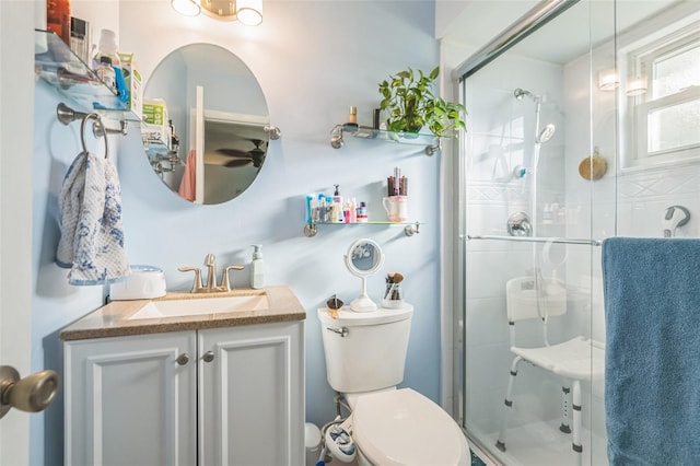 1566 Damask Ln, Sebastian, FL 32958 - bathroom with toilet, a shower stall, and vanity
