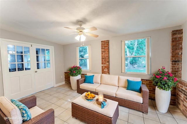 635 San Lanta Cir, Sanford, FL 32771 - living room with light tile patterned flooring and ceiling fan