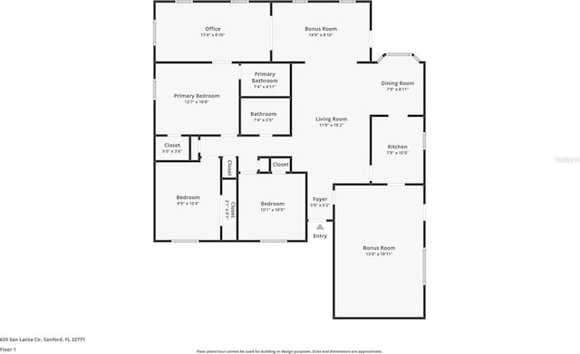 635 San Lanta Cir, Sanford, FL 32771 - property floor plan