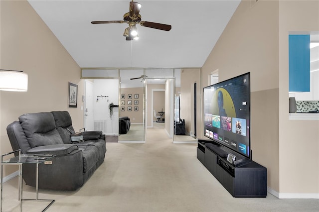 5395 Dover Village Ln Unit 305, Orlando, FL 32812 - living room with ceiling fan, carpet, and baseboards