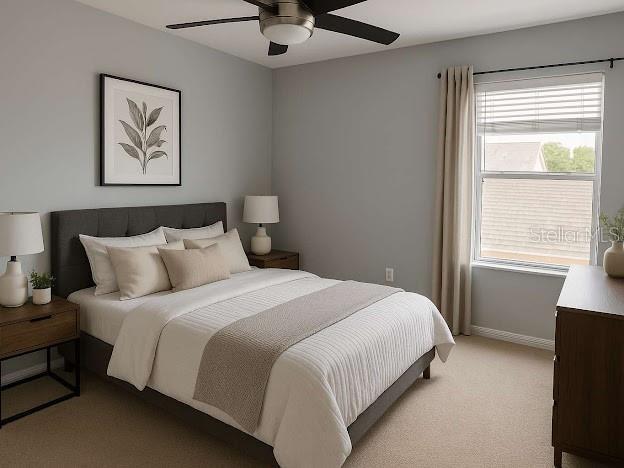 14531 Pleach St, Winter Garden, FL 34787 - bedroom featuring light colored carpet and a ceiling fan