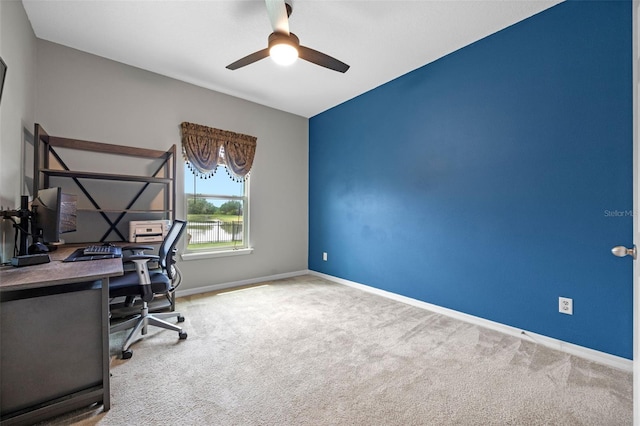 646 Marsh Reed Dr, Winter Garden, FL 34787 - office area with carpet floors and ceiling fan