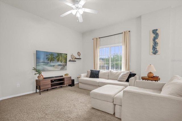 2810 San Jacinto Cir Unit 2810, Sanford, FL 32771 - carpeted living room featuring baseboards and ceiling fan