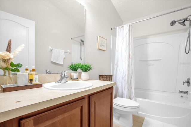 2810 San Jacinto Cir Unit 2810, Sanford, FL 32771 - full bathroom with toilet, shower / bathtub combination with curtain, tile patterned flooring, and vanity