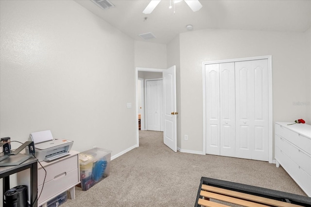 2810 San Jacinto Cir Unit 2810, Sanford, FL 32771 - unfurnished office featuring carpet floors, a ceiling fan, lofted ceiling, and baseboards