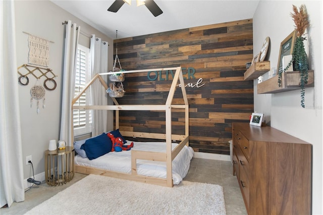 557 Lake Cove Pointe Cir, Winter Garden, FL 34787 - bedroom with wooden walls and baseboards