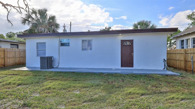 326 Hobart Ave, Daytona Beach, FL 32114 - rear view of house featuring central AC unit and stucco siding