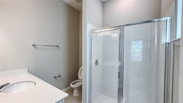 9917 Summerlake Groves St, Winter Garden, FL 34787 - bathroom featuring a shower stall, toilet, and vanity